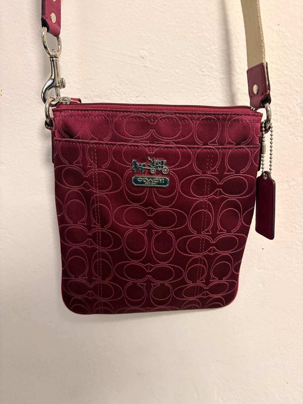 Coach Julia Signature C Crossbody Bag Magenta Pink Y2K